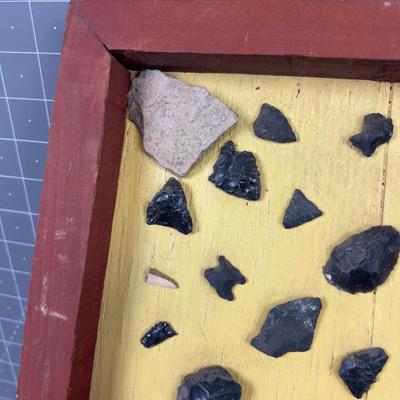 Arrow Heads Pottery Chards & Animal Teeth 