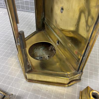 Antique Brass Light Lantern E G & S 1917 Date