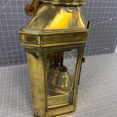 Antique Brass Light Lantern E G & S 1917 Date
