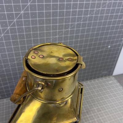 Antique Brass Light Lantern E G & S 1917 Date