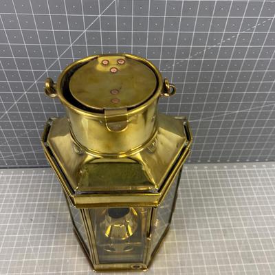 Antique Brass Light Lantern E G & S 1917 Date