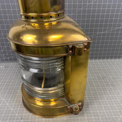 PERKO Perkins Marine Lamp & Hardware Corp.  Antique Brass Ships Lamp Electrified