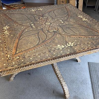 Beautiful! Indian Ebony and Bone Inlay Dining Table - Incredible!!!