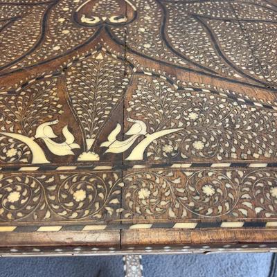 Beautiful! Indian Ebony and Bone Inlay Dining Table - Incredible!!!