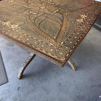 Beautiful! Indian Ebony and Bone Inlay Dining Table - Incredible!!!