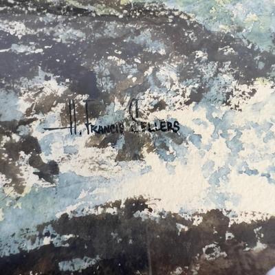 H. Francis Sellers, Signed, Original SEA SCAPE Framed and Matted. Watercolor