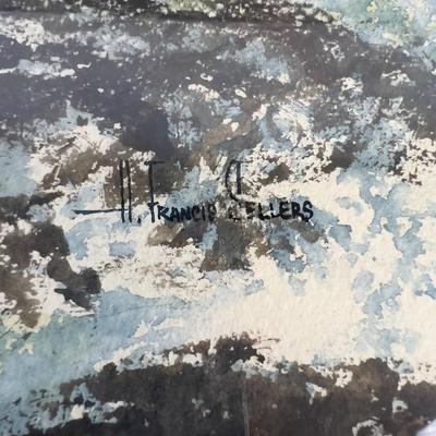 H. Francis Sellers, Signed, Original SEA SCAPE Framed and Matted. Watercolor