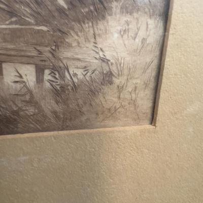 Antique Painting of Rice Paper with a Faint Signature in Corner