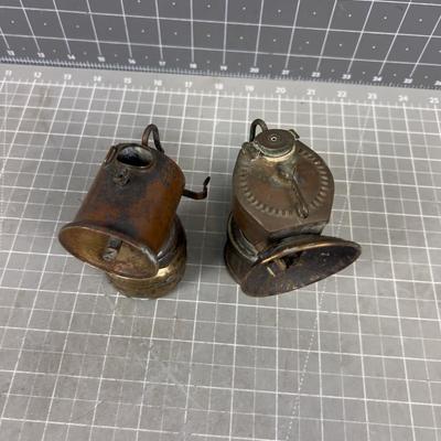 2 Antique Miners Lamps 
