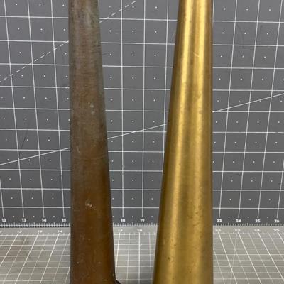 2 Antique Brass Fire Hose Nozzle's 