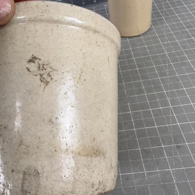 Small Stone Ware Crock and Bottle 