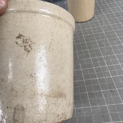Small Stone Ware Crock and Bottle 