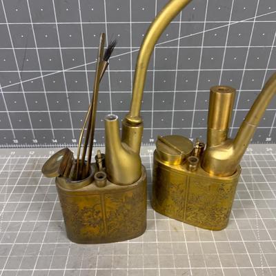 2 Brass Opium Pipes 