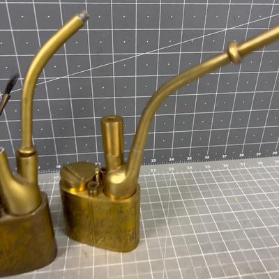2 Brass Opium Pipes 