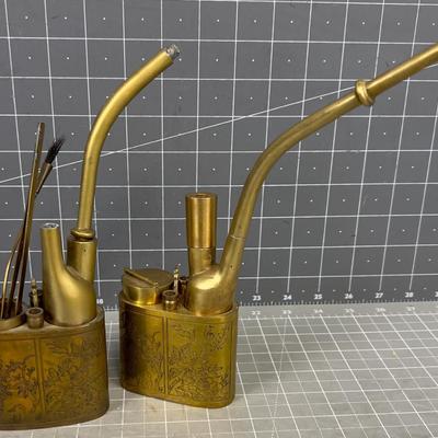 2 Brass Opium Pipes 