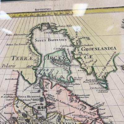 Map Framed. Reproduction Map of the AMERICAS 