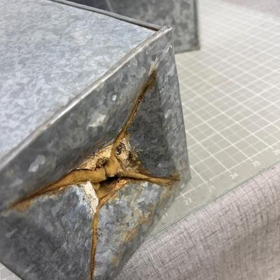 3 Nice Galvanized Planters of Vases 16" -  14" 