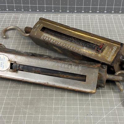 2 Antique 100# Spring  Scale 
