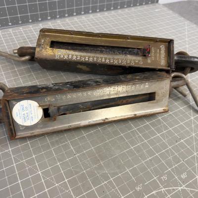 2 Antique 100# Spring  Scale 