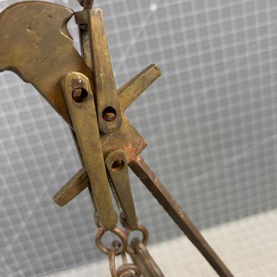 Antique Balance Scale Brass and Iron 