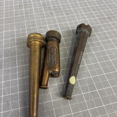 3 Vintage Brass Nozzle's 