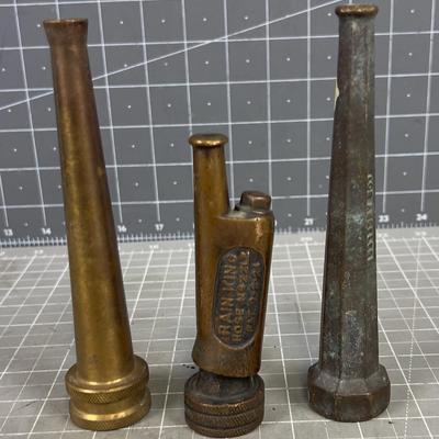 3 Vintage Brass Nozzle's 