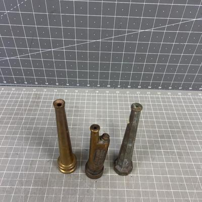3 Vintage Brass Nozzle's 