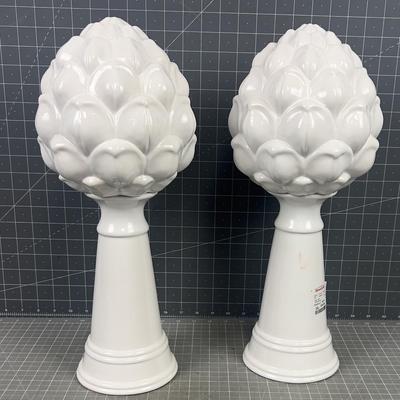 Pair of Artichoke Decorative items NEW