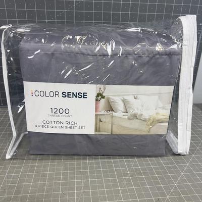 Color Sense 4 Piece QUEEN Set  Lavender Color NEW 