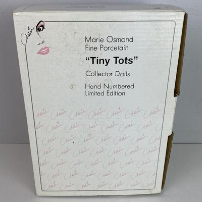 M11 MARIE OSMOND TINY TOTS OLIVE MAY & FRIENDS SET OF 4 PORCELAIN DOLLS MIB
