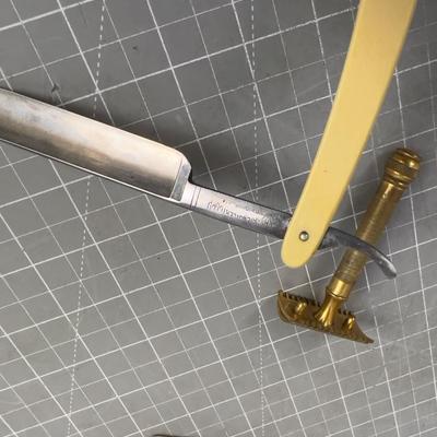 Old Straight Razor and a Gillett Double Blade Razor