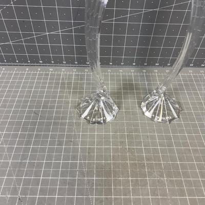 Glass UNIQUE Candle Sticks. 
