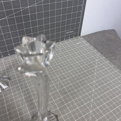 Glass UNIQUE Candle Sticks. 