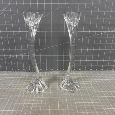 Glass UNIQUE Candle Sticks. 