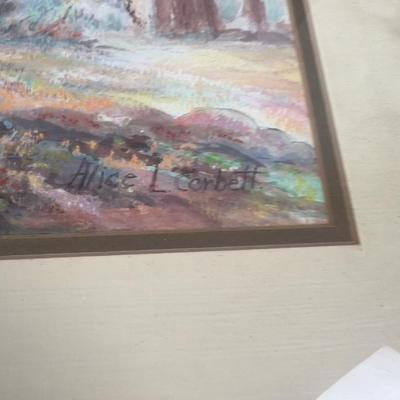 Alice L. Corbett, Pastel, Tree in the Woods