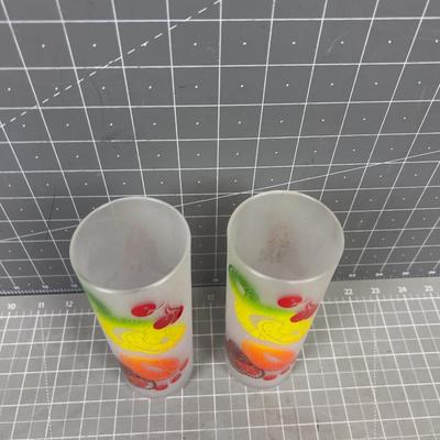 Frosted Ice Tea Glasses form the 60's Pair With FRUIT 