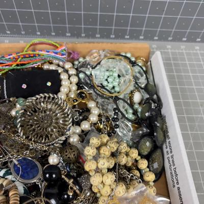 Tray of Costume Jewelry- " A Gallon of Jewels"