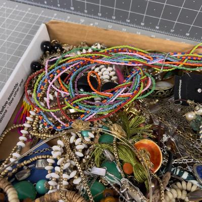 Tray of Costume Jewelry- " A Gallon of Jewels"