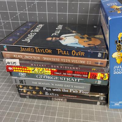 MUSIC DVD's of music of some sort