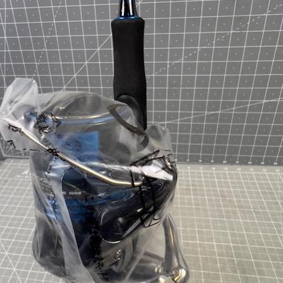 Fishing Pole; SHIMAMO NEXT WAVE 7'  With Reel NEW BLACK 2-piece Rod 