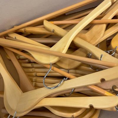 Box of Wood Hangers 