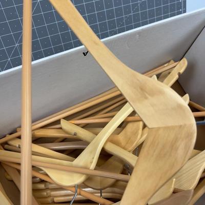 Box of Wood Hangers 