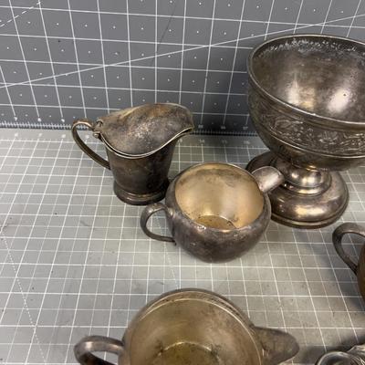 Antique Silver PLATED Items: Creamers and Such