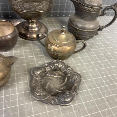 Antique Silver PLATED Items: Creamers and Such
