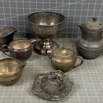 Antique Silver PLATED Items: Creamers and Such