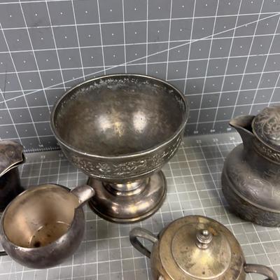 Antique Silver PLATED Items: Creamers and Such