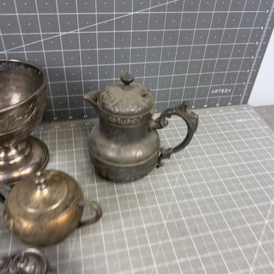 Antique Silver PLATED Items: Creamers and Such