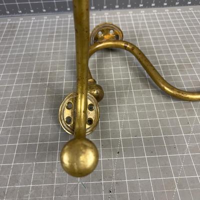 2 Brass Antique COAT HOOKS