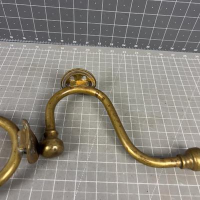 2 Brass Antique COAT HOOKS
