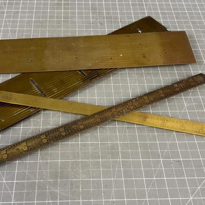 Antique Brass Rulers 